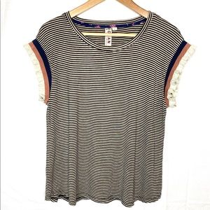 Anthropologie DOLAN Striped Tee Shirt Top XL